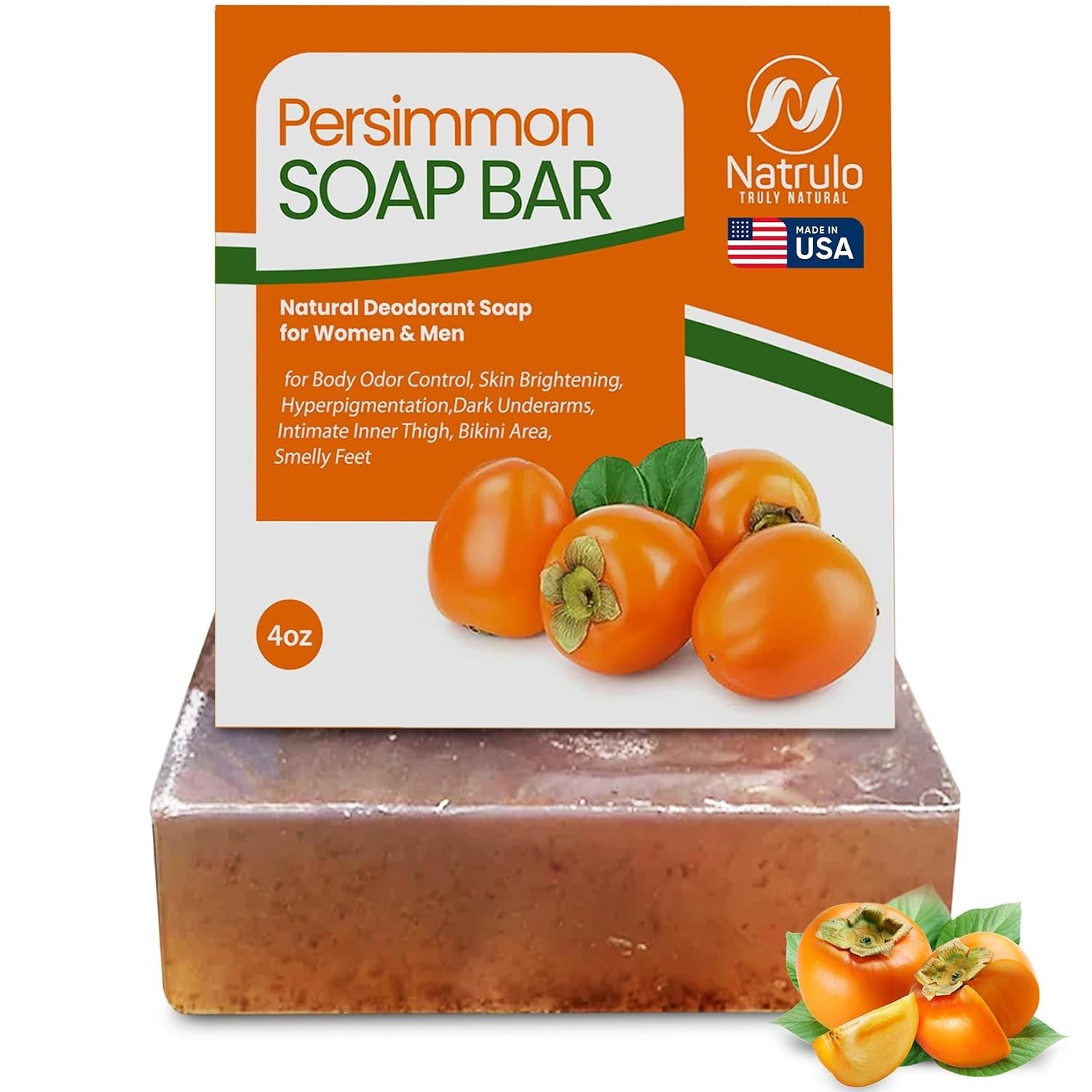 All-Natural Persimmon Soap Bar – Refreshing & Hydrating Body Wash for All Skin