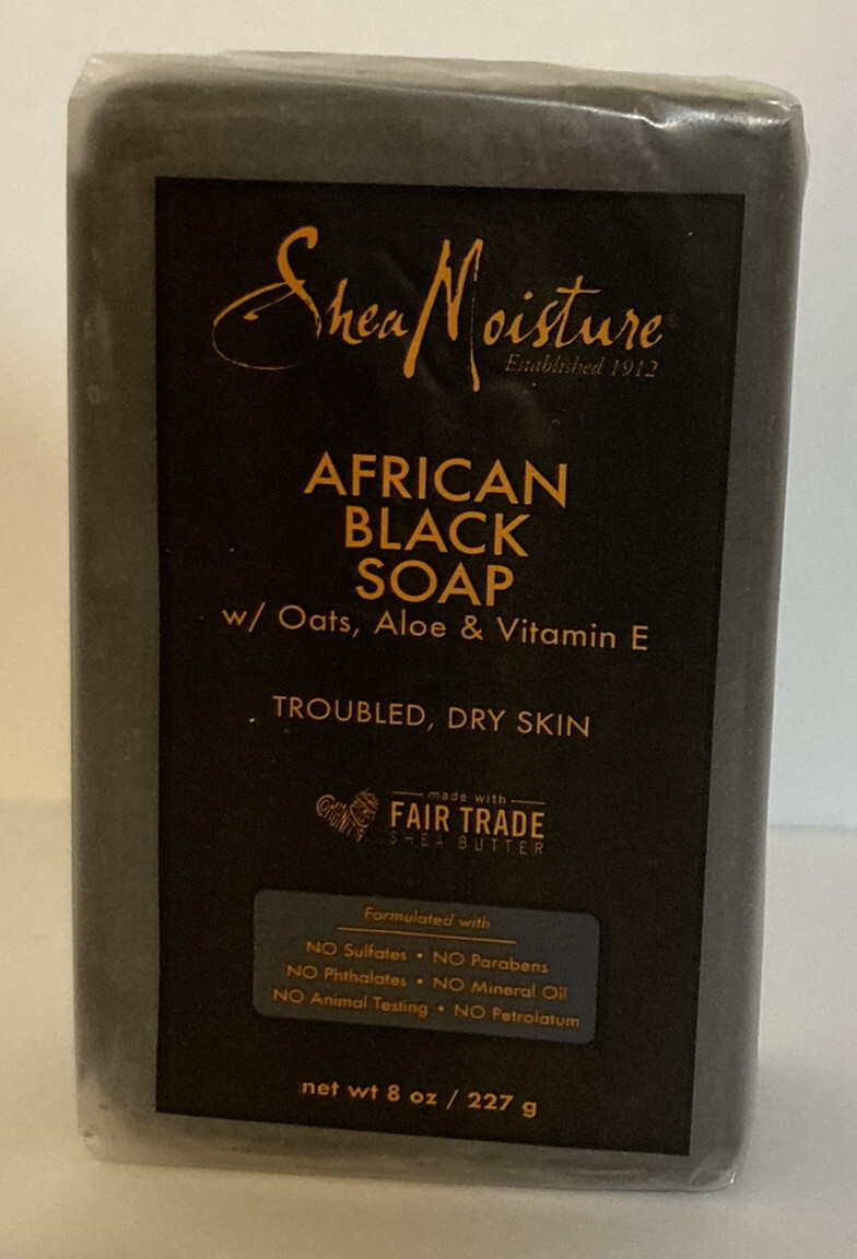 Shea Moisture African Black Bar Soap With Shea Butter, 8 oz Bar