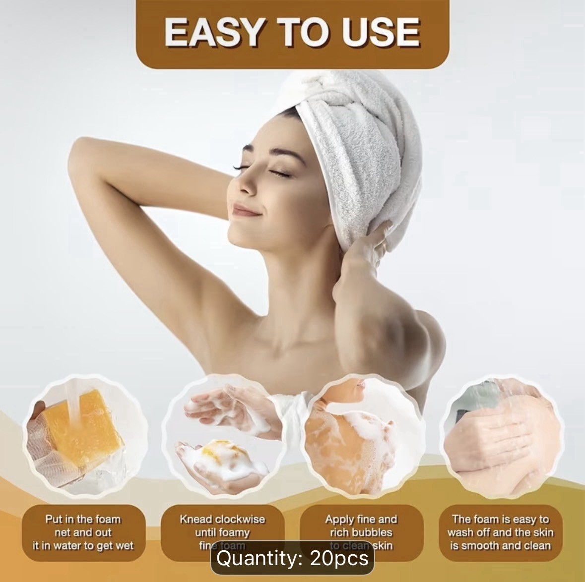 VENROCK Turmeric Lemon Kojic Soap Deep Cleansing Face Body 20pcs 100g/3.52oz