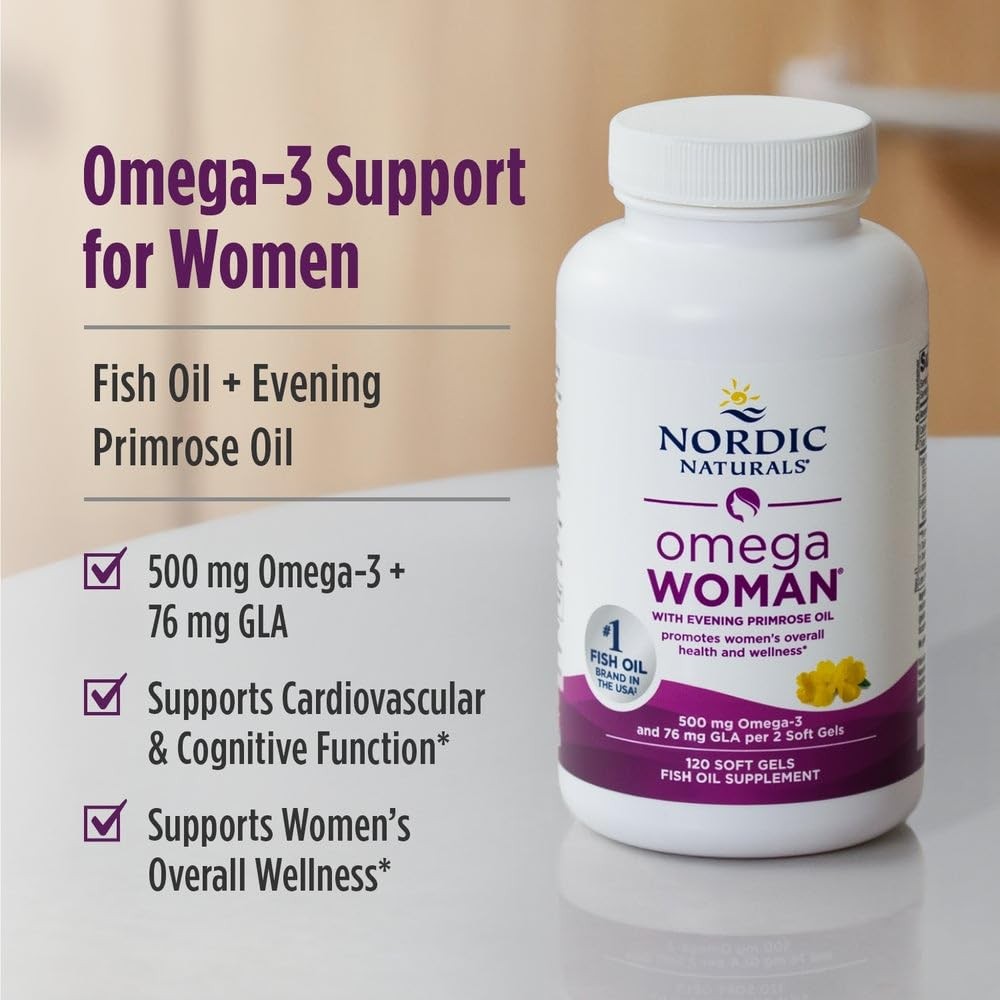 Nordic Naturals Omega Woman, Lemon – 120 Soft 120 Count (Pack of 1), Yellow