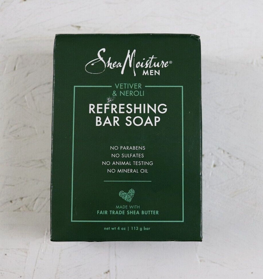 Shea Moisture Men Vetiver & Neroli Refreshing Bar Soap 4oz Shea Butter