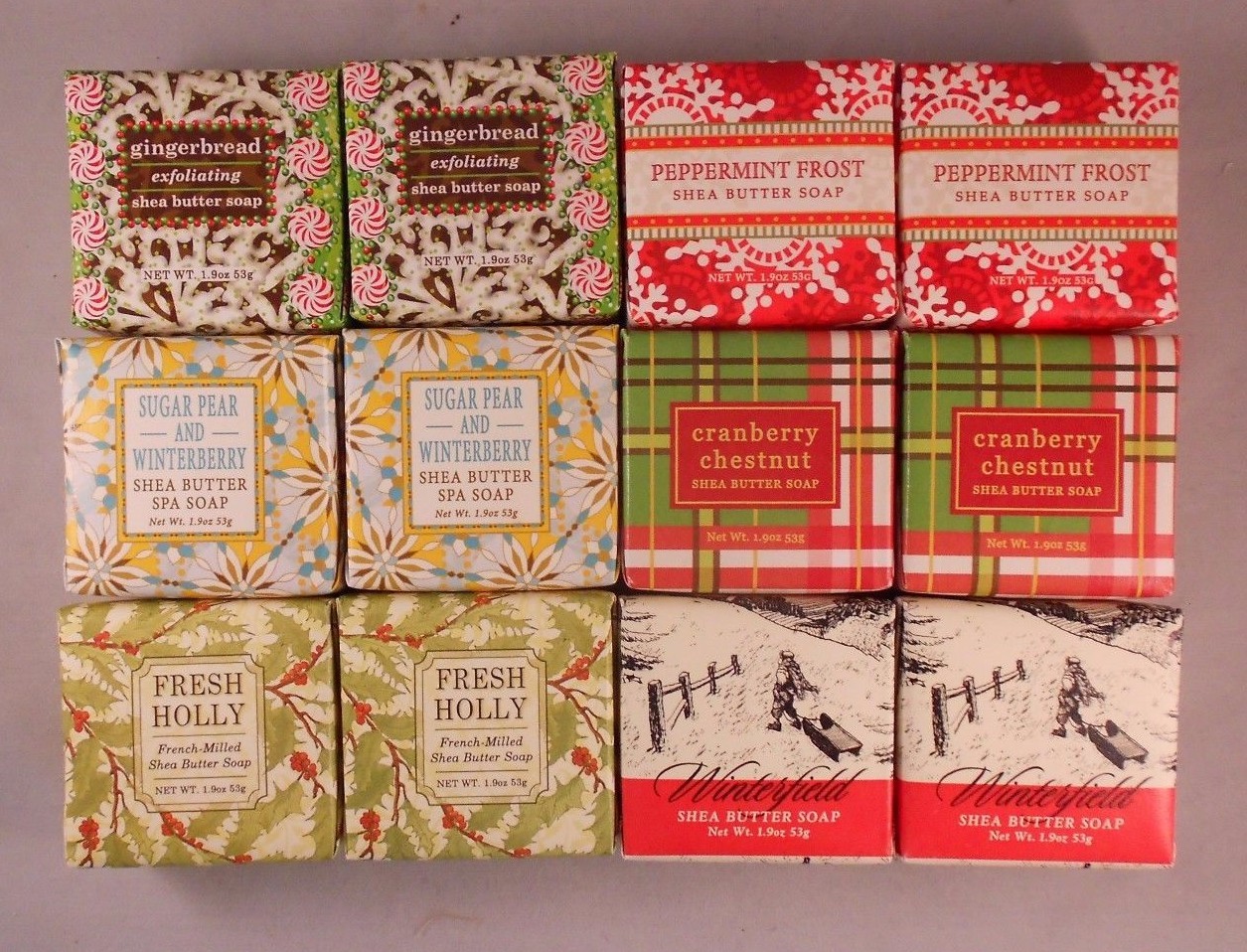Greenwich Bay Shea Butter CHRISTMAS Spa Soap, 1.9 oz., 4 or 6 Bars per Lot!