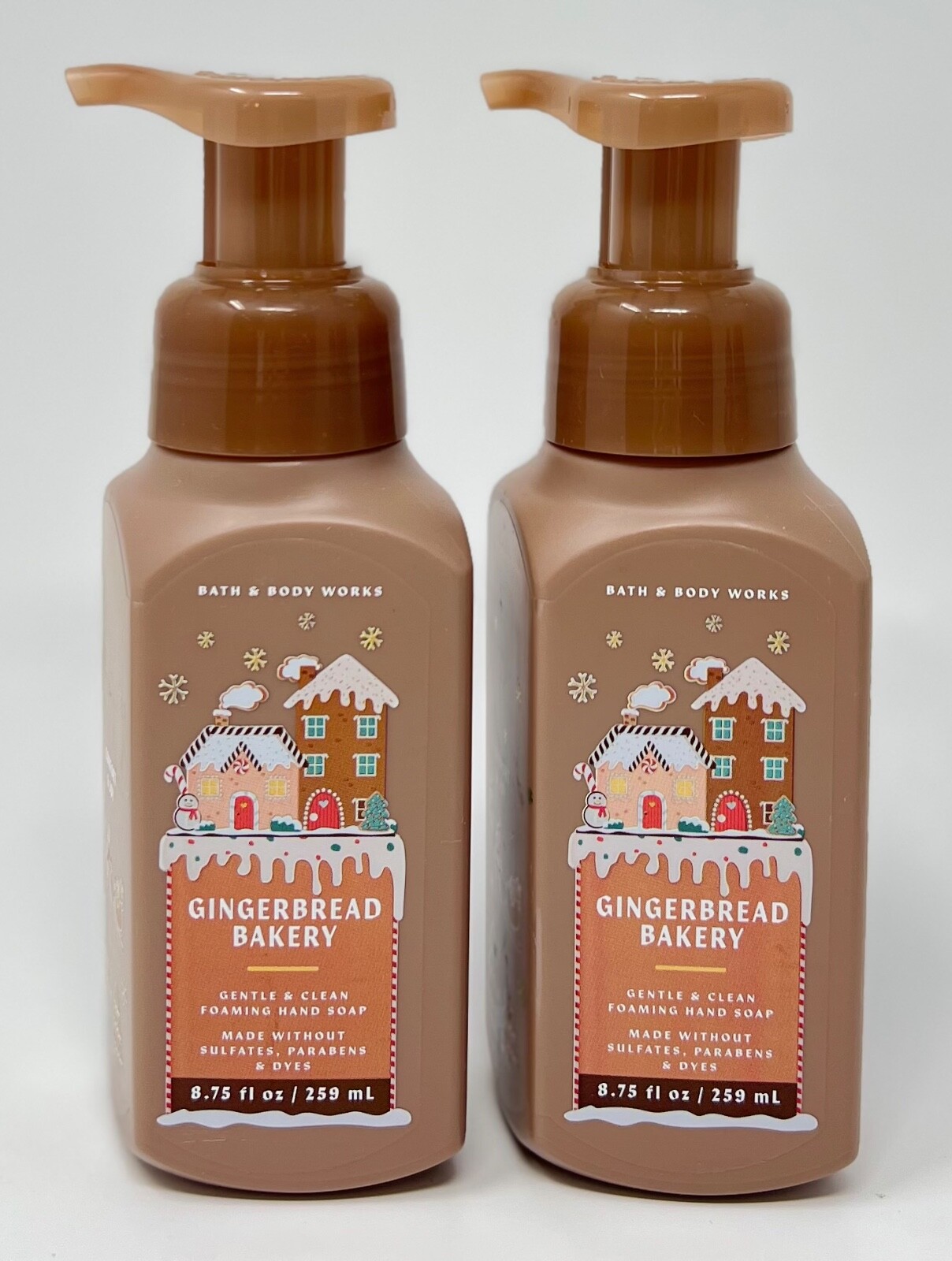2 BATH & BODY WORKS GINGERBREAD BAKERY GENTLE CLEAN FOAMING HAND SOAP WASH PUMP