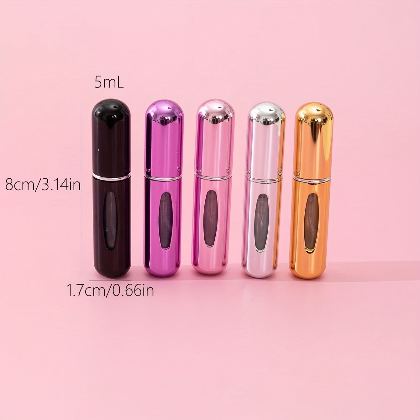 5Pcs Mini Travel Perfume Atomizer Bottle Spray Pump Case Refillable Portable US