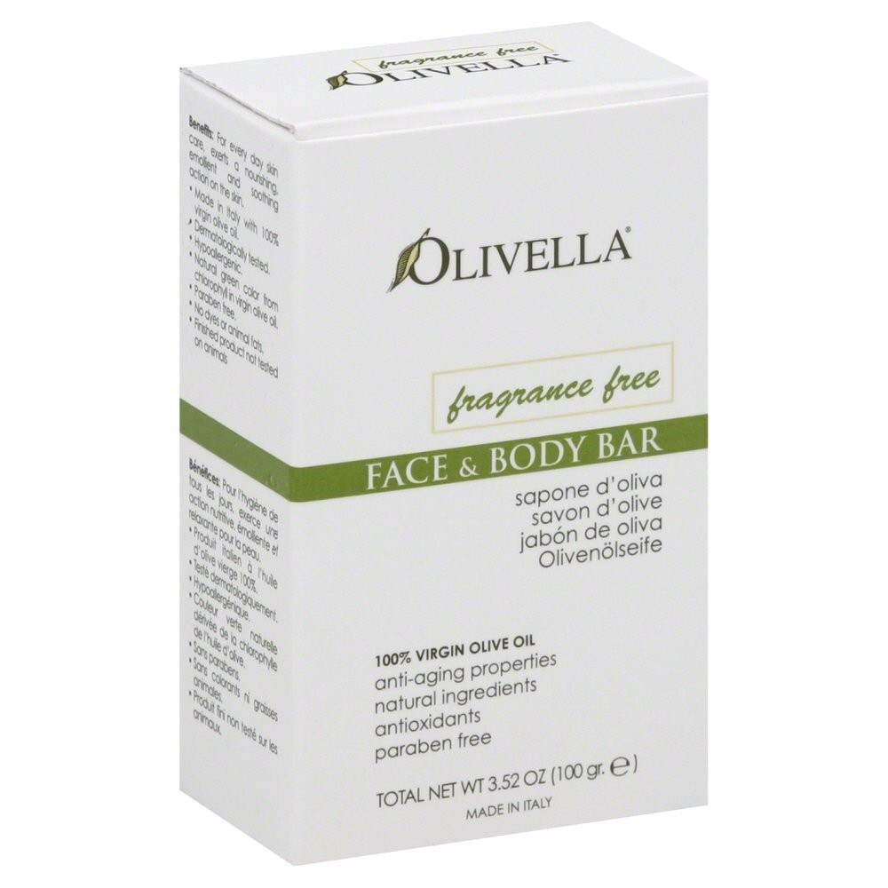 Olivella Fragrance Free Soap Bar 3.52 oz Pack of 12 Gentle Skin Cleanser