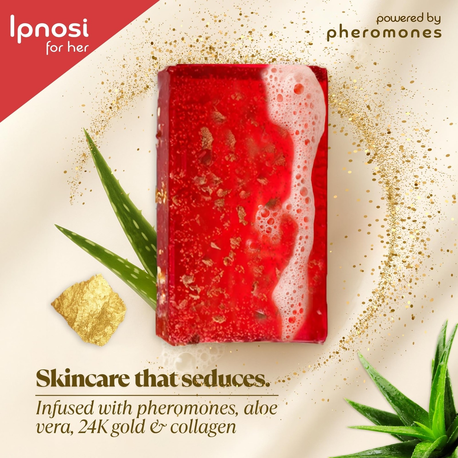lpnosi Pheromone Soap for , Luxurious Bar with 24K Gold, Collagen & Aloe Vera…