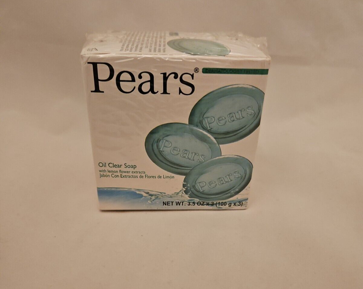 PEARS Lemon Extract Pure & Gentle Glycerin Green Soap – 3 Pack x 3.53 oz