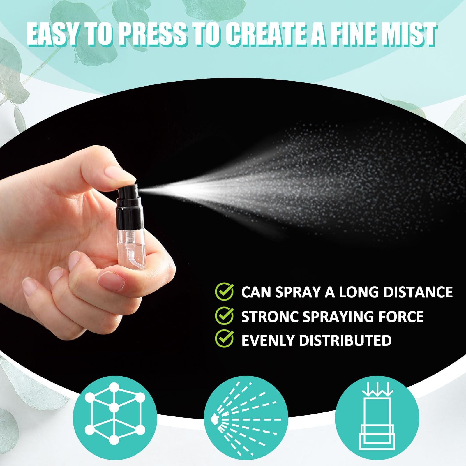 Zhehao 50x 2ml Clear Glass Mini Refillable Perfume Fine Mist Spray Bottles