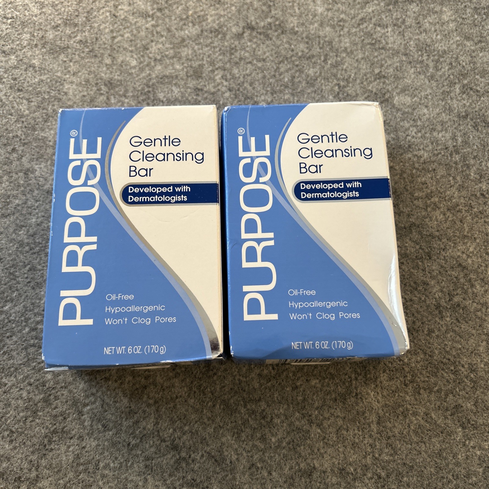 (2) Purpose Gentle Cleansing Face Bar Soap Oil-Free Hypoallergenic 6 & 3 OZ