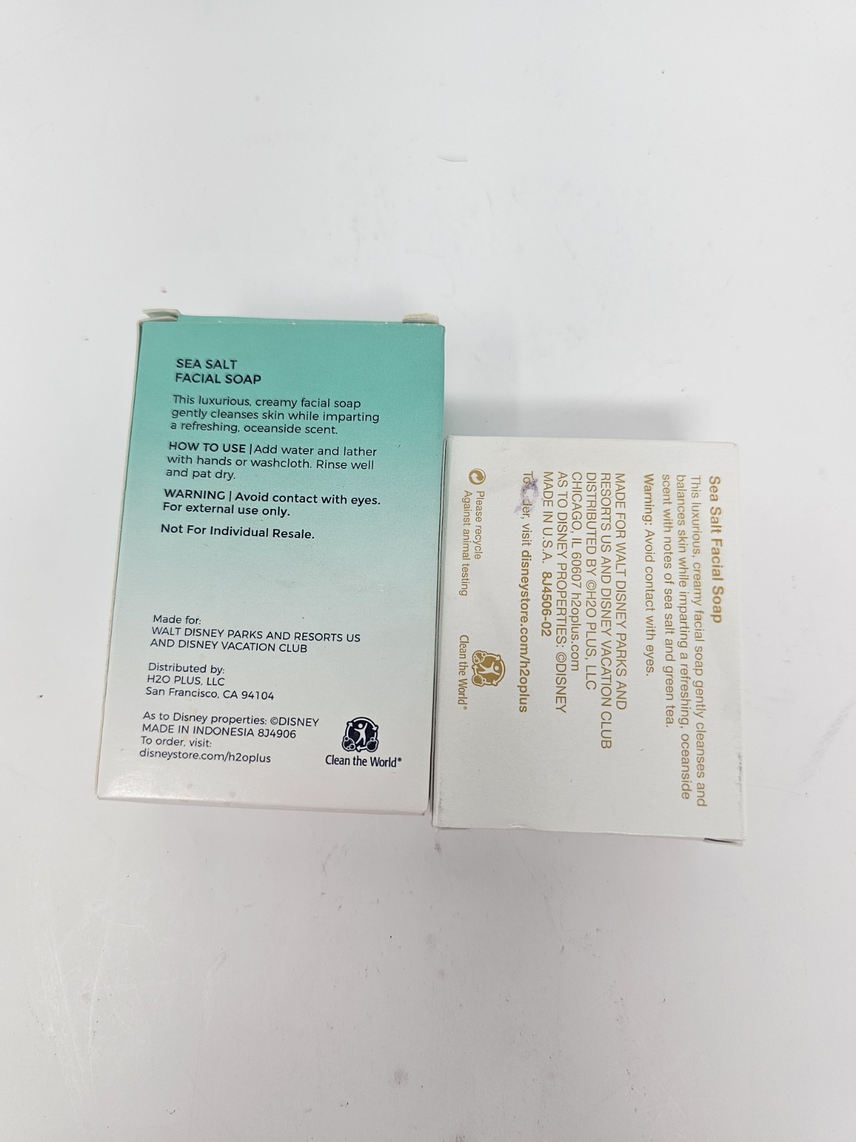 Disney Resorts H2O+ Sea Salt Facial Soap Lot of 2 Travel Size 1.5 oz New