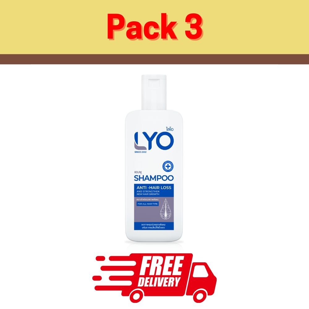 Lyo Shampoo Hair Treatment Hair Strengthen & Regrowth Shampoo 200ml 3x
