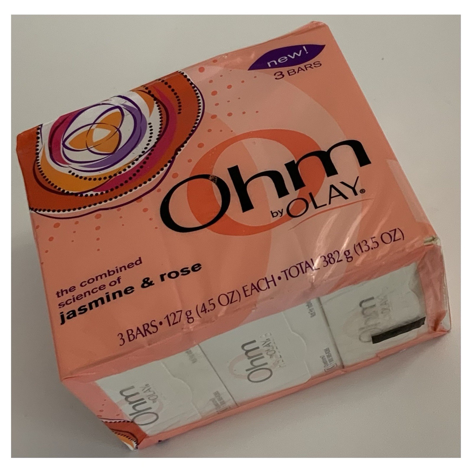Ohm By Olay Beauty Soap Bars – Jasmine & Rose – 4.5 Oz Ea x 3 – NEW Sealed