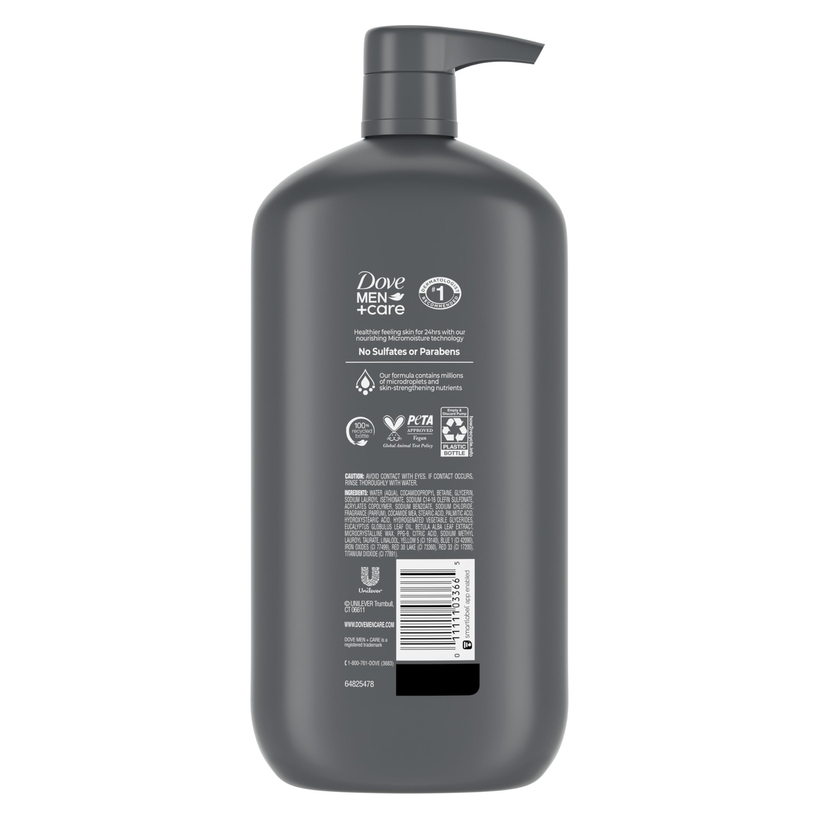 DOVE MEN + CARE Body and Face Wash for Men, Blue 30 Fl Oz (Pack of 1), White