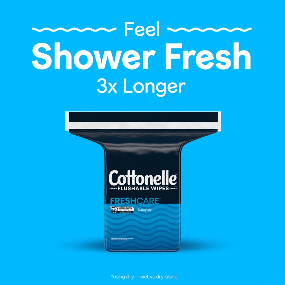 NEW Cottonelle Fresh Care Flushable Wet Wipes, 1 Refill Pack (168 Total Wipes)