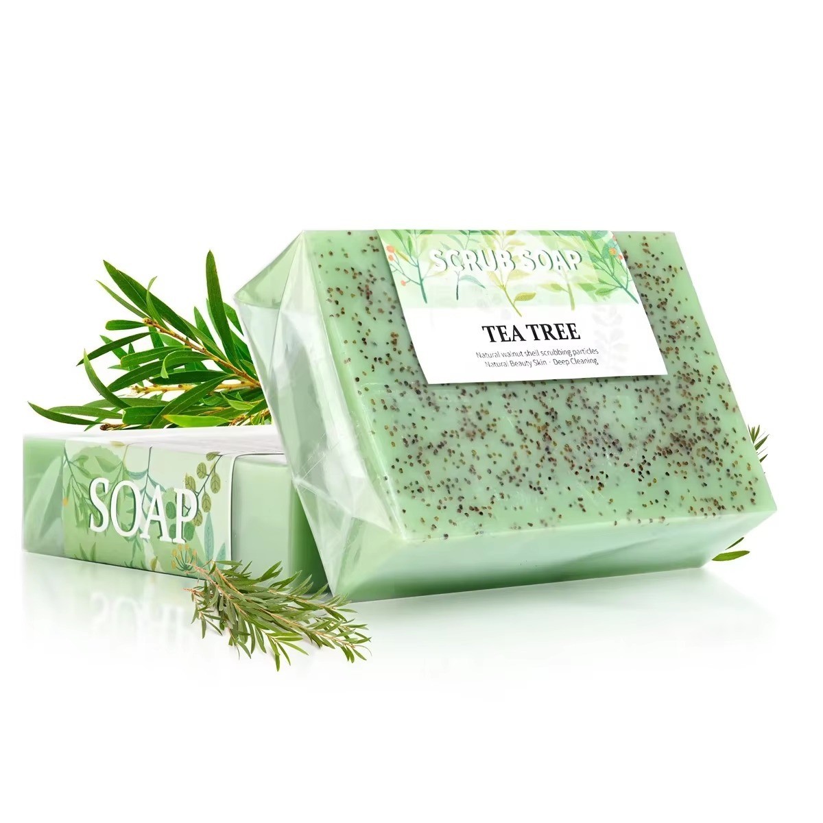 “Tea Tree Oil Bubble Soap 100g – Natural Handmade Exfoliating Cleanser”