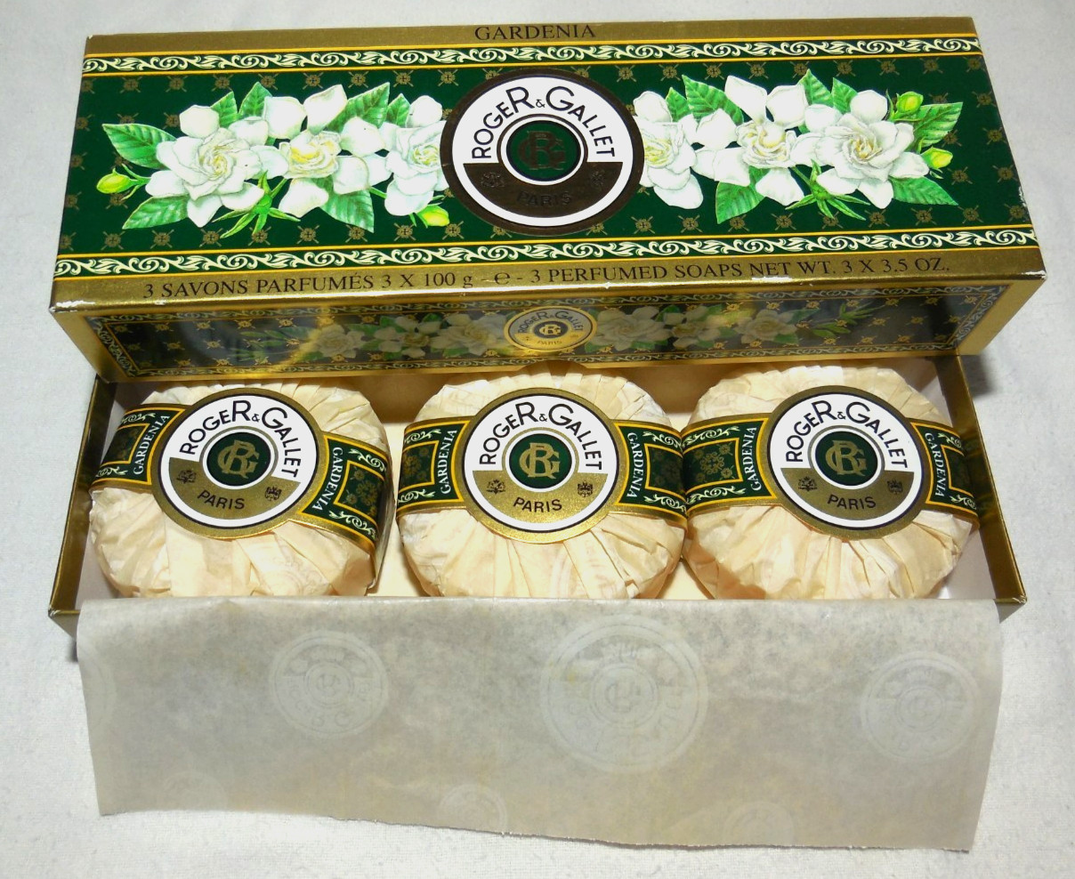 Roger & Gallet Paris Gardenia Perfumed Soaps 3 x 3.5 oz Made In France NEW