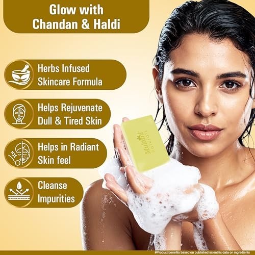 Multani Natural Chandan Haldi Soap – 125 gm (Pack Of 5) | For Hydration & Glow |