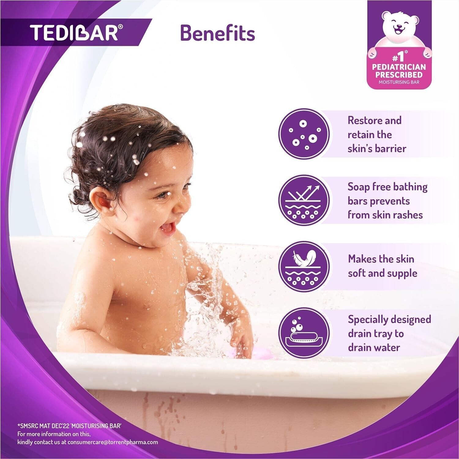 Tedibar Baby Bathing Bar (75gm, Pack of 2)