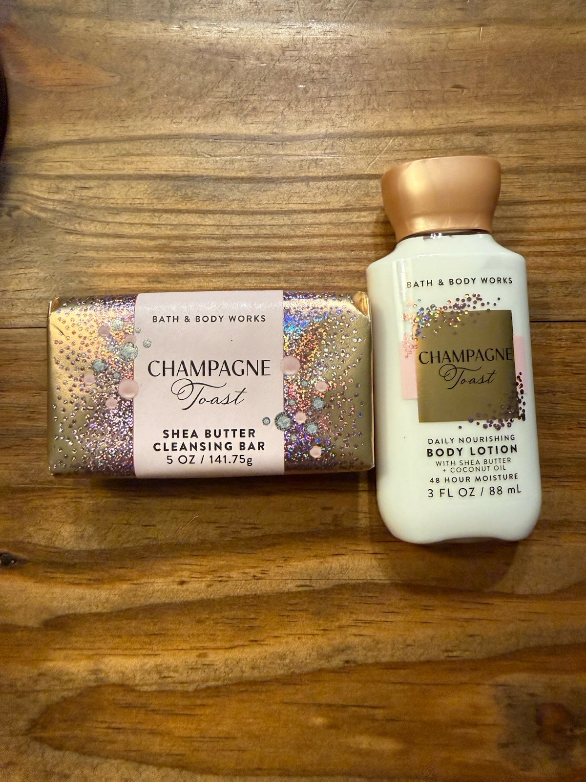 BATH & BODY WORKS SHEA BUTTER CLEANSING BAR AND LOTION CHAMPAGNE TOAST