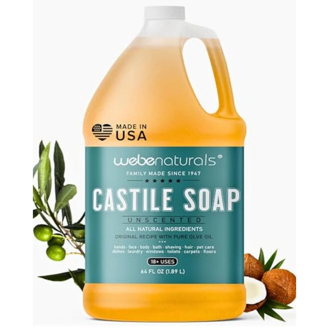 Pure Castile Soap Liquid Organic, Certified Palm 64 Fl Oz (Pack of 1) Unscented