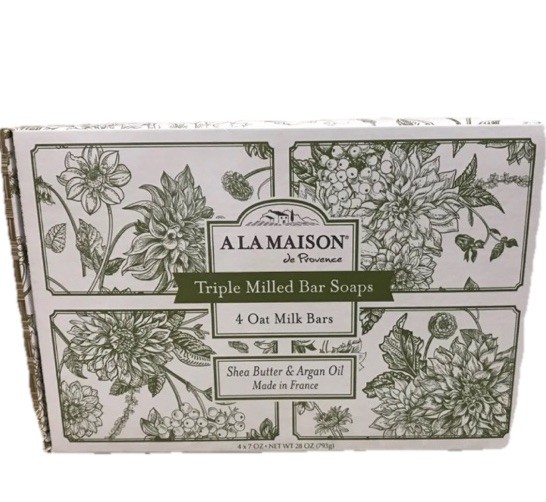 4 X a la maison bar soap SWEET ALMOND BAR Triple Milled Made France 7 Oz Bars