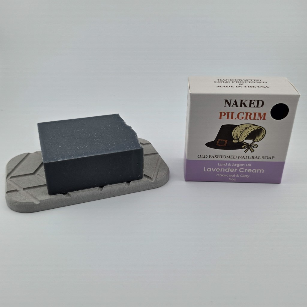 Lavender Cream, Lard and Argon Oil Soap, All Natural, Extremely Moisturizing 5oz