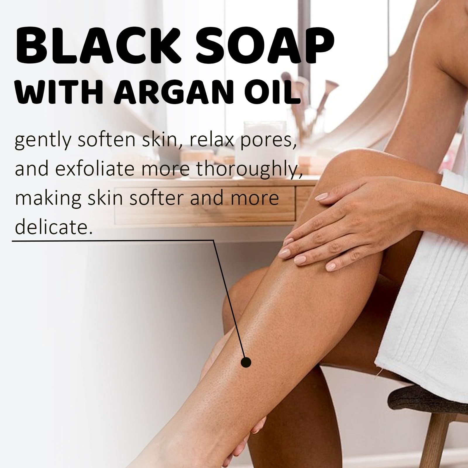 2Pack Moroccan Black Soap with Argan Oil, Morocco Black Beldi Soap Hammam Ritual