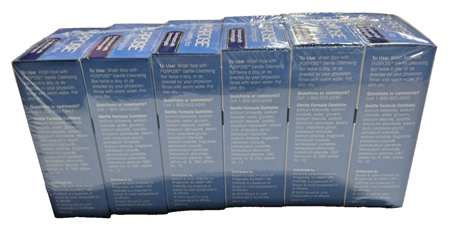 Purpose 12-Pack Bausch & Lomb Gentle Cleansing Bar Soap 3.6 oz Ea Sensitive Skin