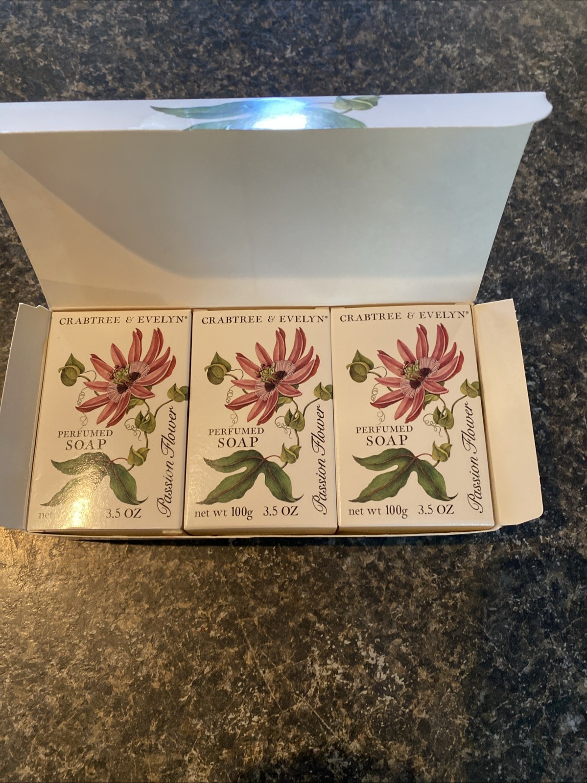 Crabtree & Evelyn Passion Flower Perfumed Soap Bars 3.5 Oz Each