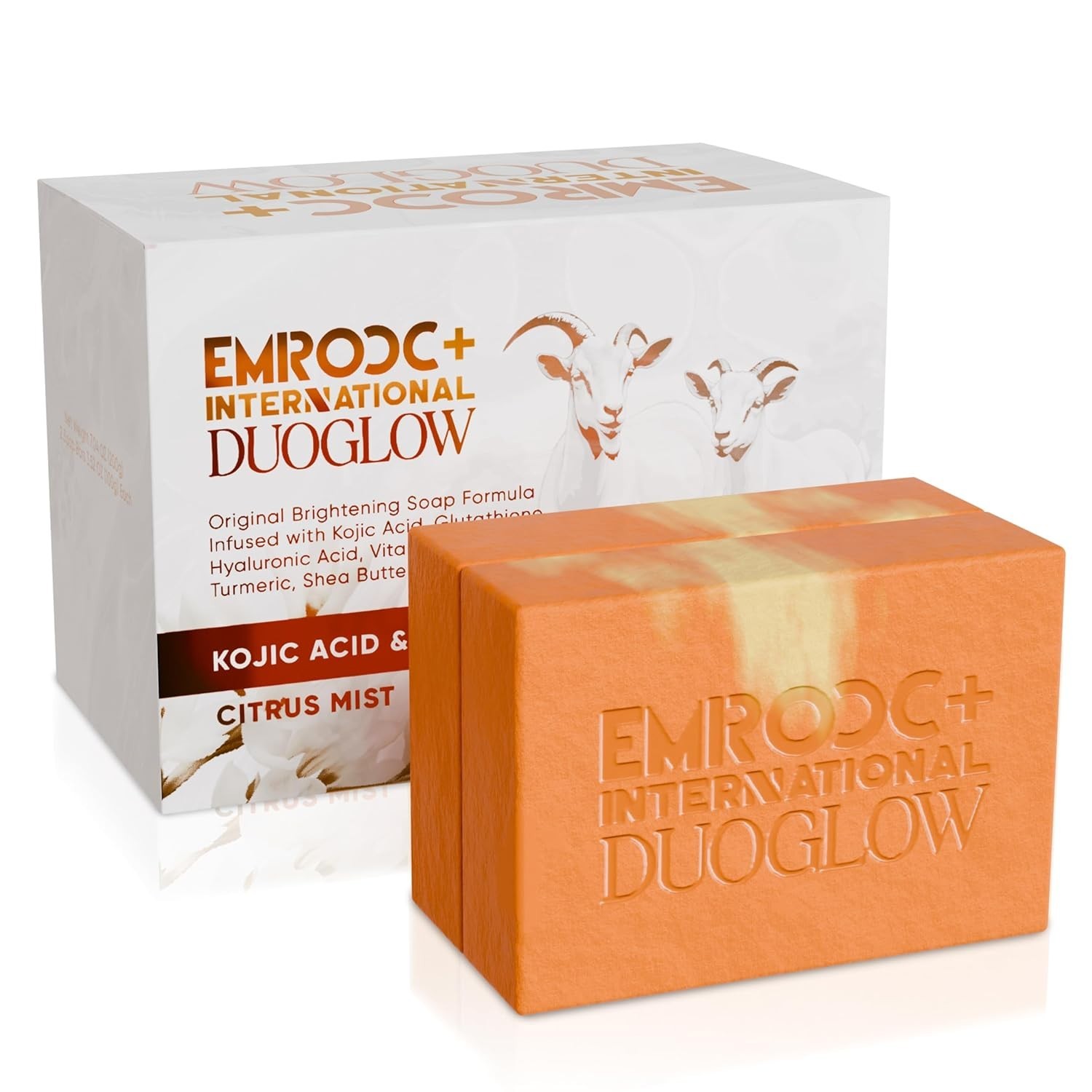 Soap with Kojic Acid, Glutathione & Turmeric – Brightening Bar for Dark(2 Pack,