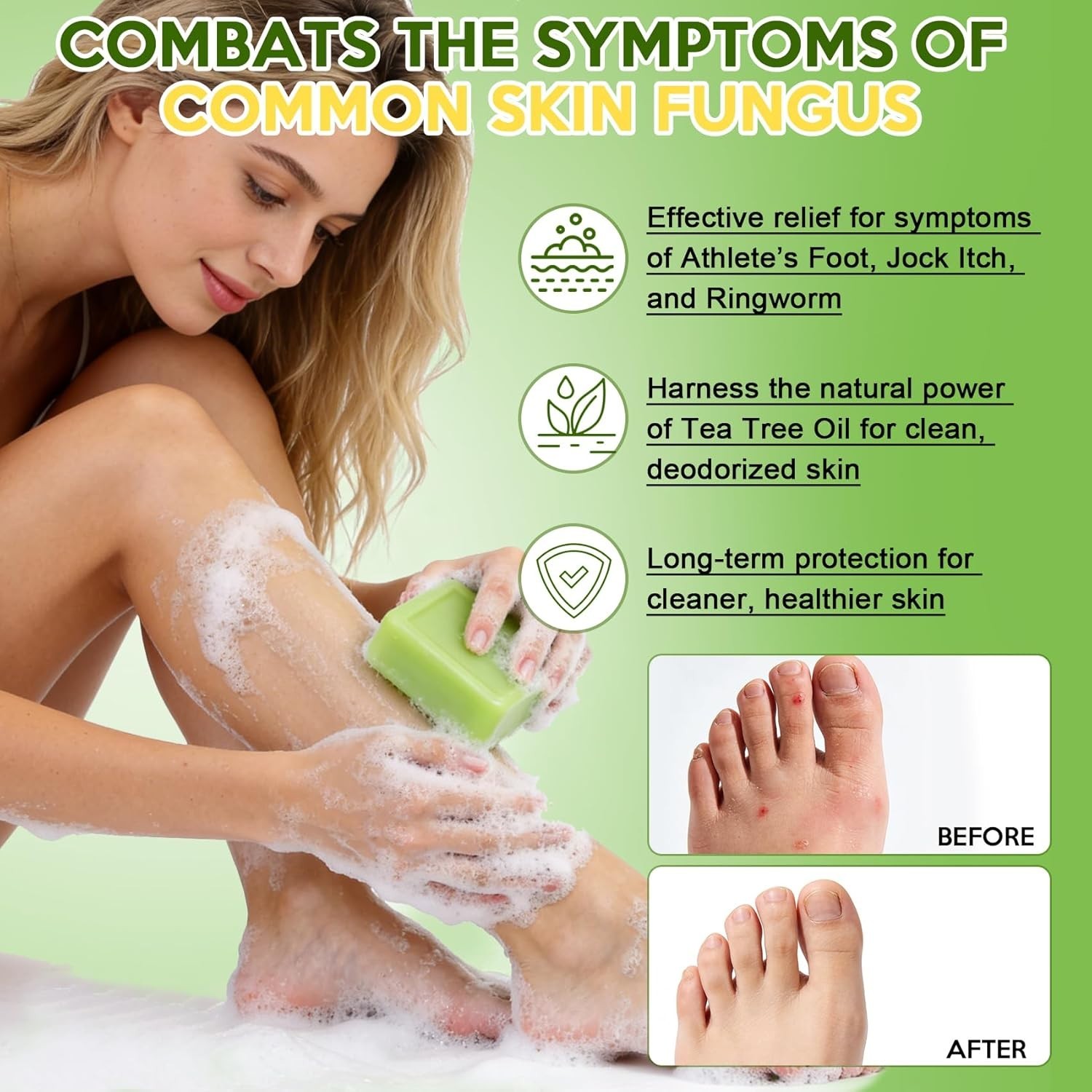 Soap Bar for Athlete’s Foot, Jock Itch & Ringworm – Tea Tree Oil, Cha