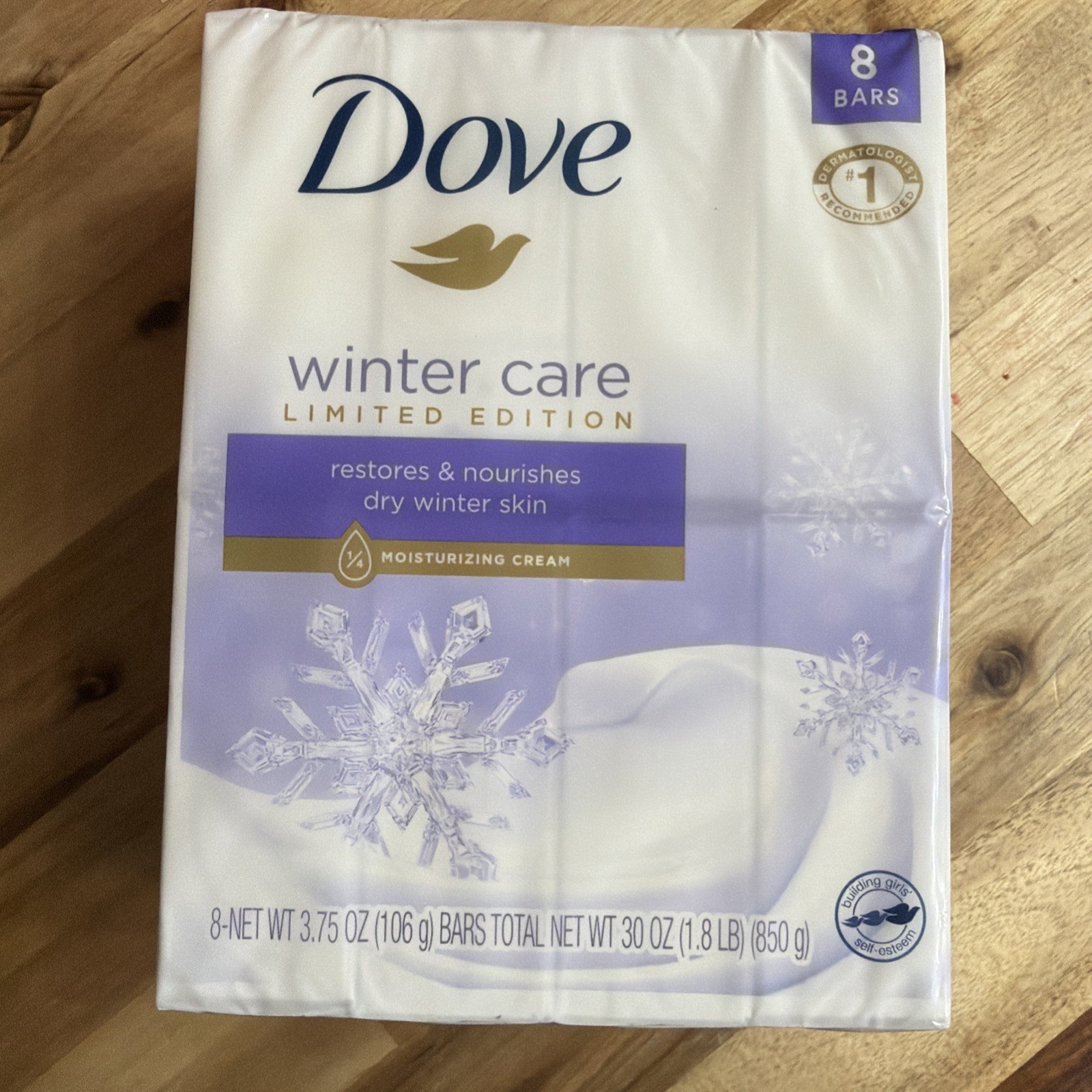 8 Dove Winter Care Limited Edition Moisturizing Cream Bar Soaps 3.75 Oz NEW