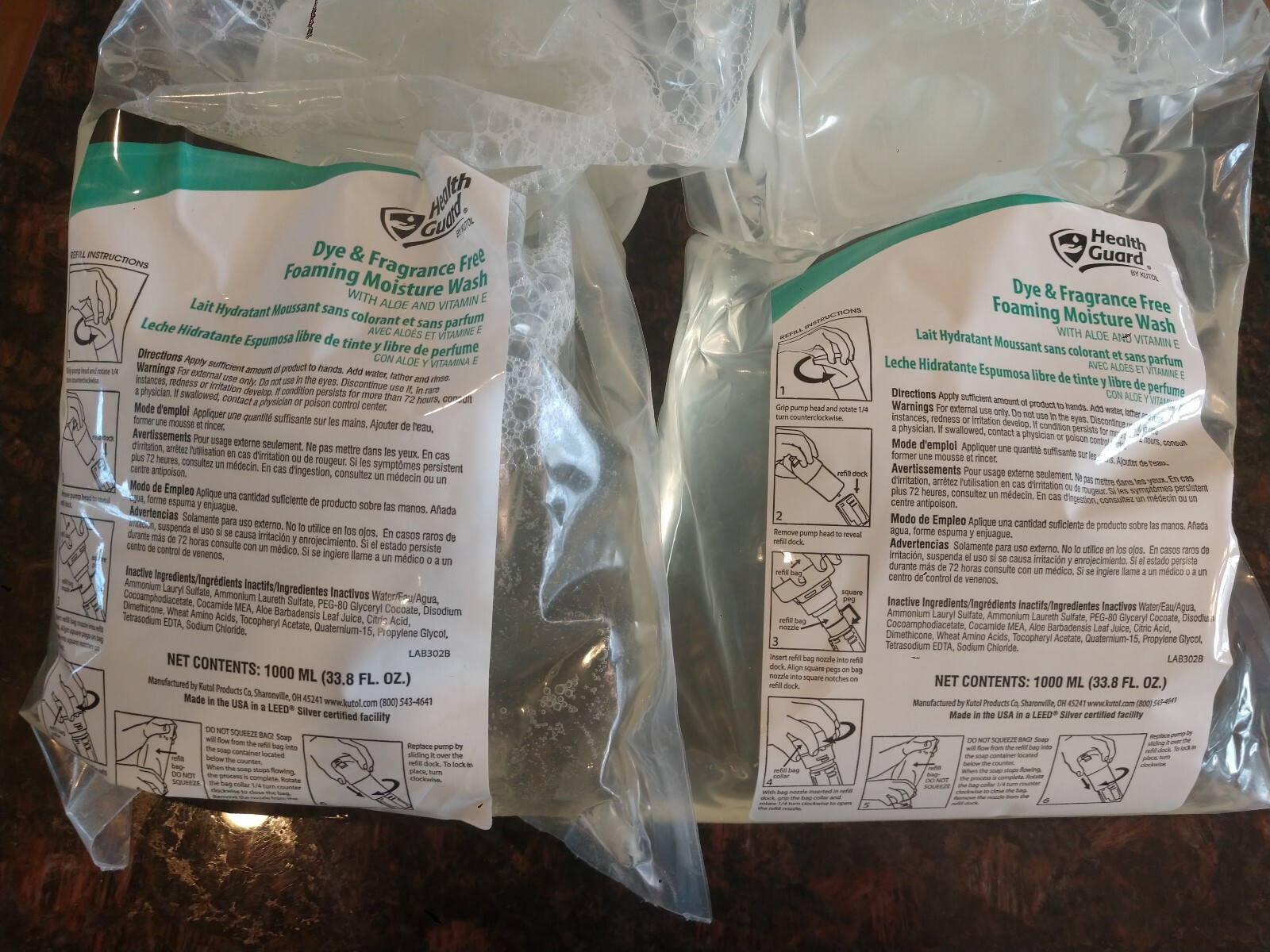 2 ( Two) of Health Guard DYE& FRAGRANCE MOISTURE WASH with Aloe& Vitamin E