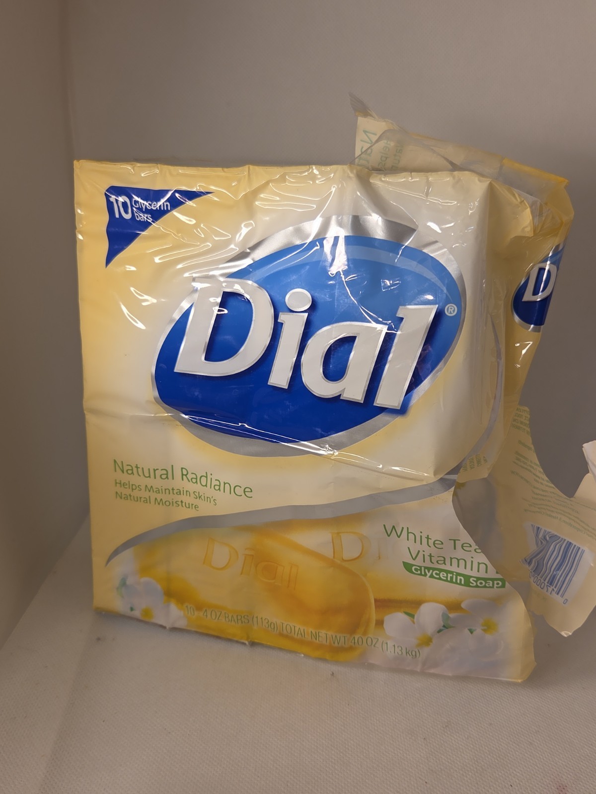 DIAL Clean & Soft White Tea Vitamin E Glycerin Soap 10 Bars 4oz Boxed **Read
