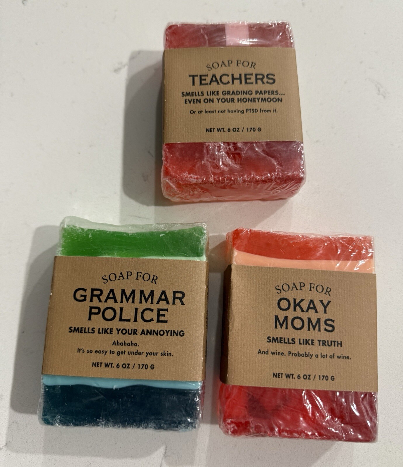 Soap For Grammar Police, Teacher And Okay Moms Soap Lot Of 3