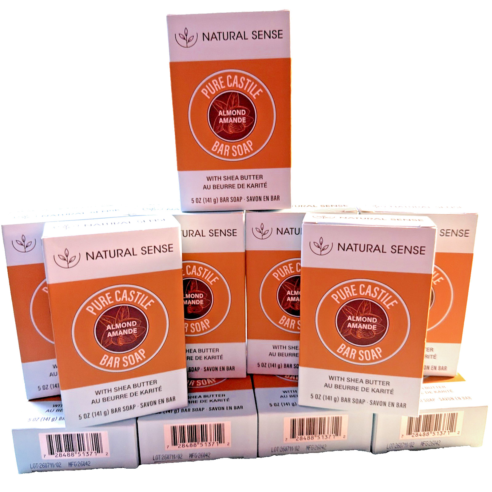 Natural Sense Pure Castile Almond Bar Soap Plant Based Shea Coconut Olive Oil 11