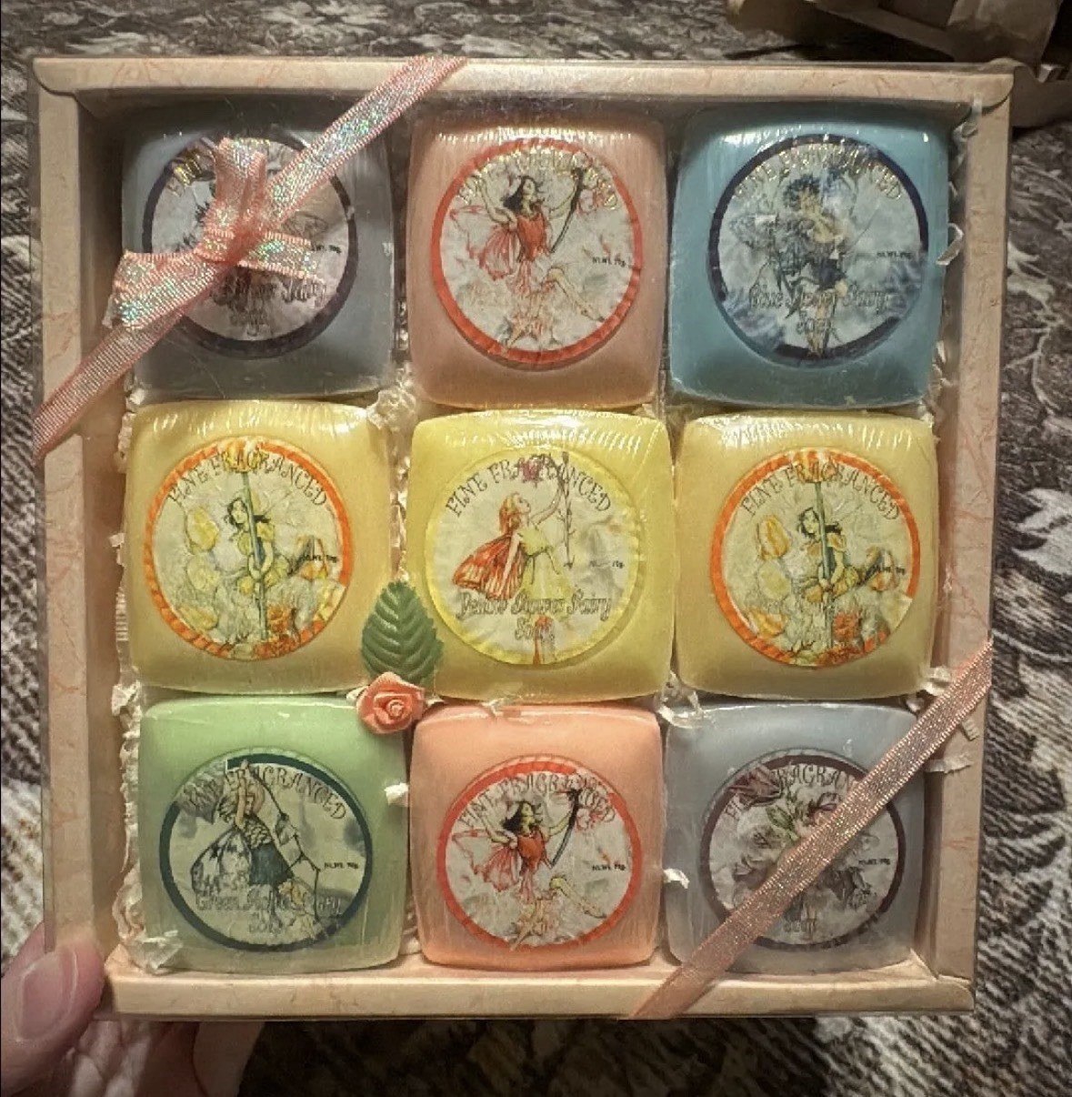 Vintage Fairy Connexions Fragranced Square Body Bar Soap Gift Box Set 9 Pieces