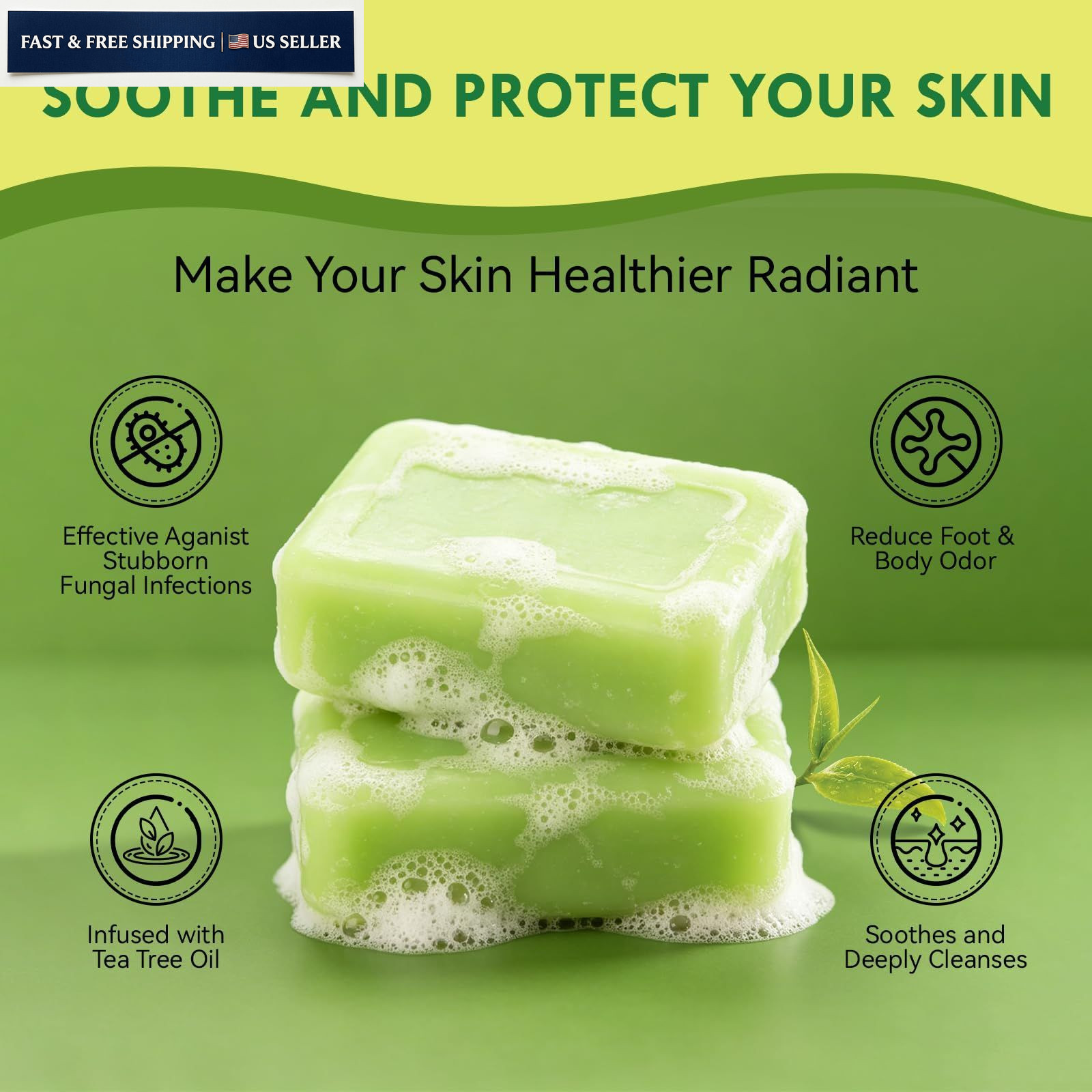 Culltata Antifungal Soap Bar for Men & Women: Tea Tree 8 Ounce (Pack of 1)