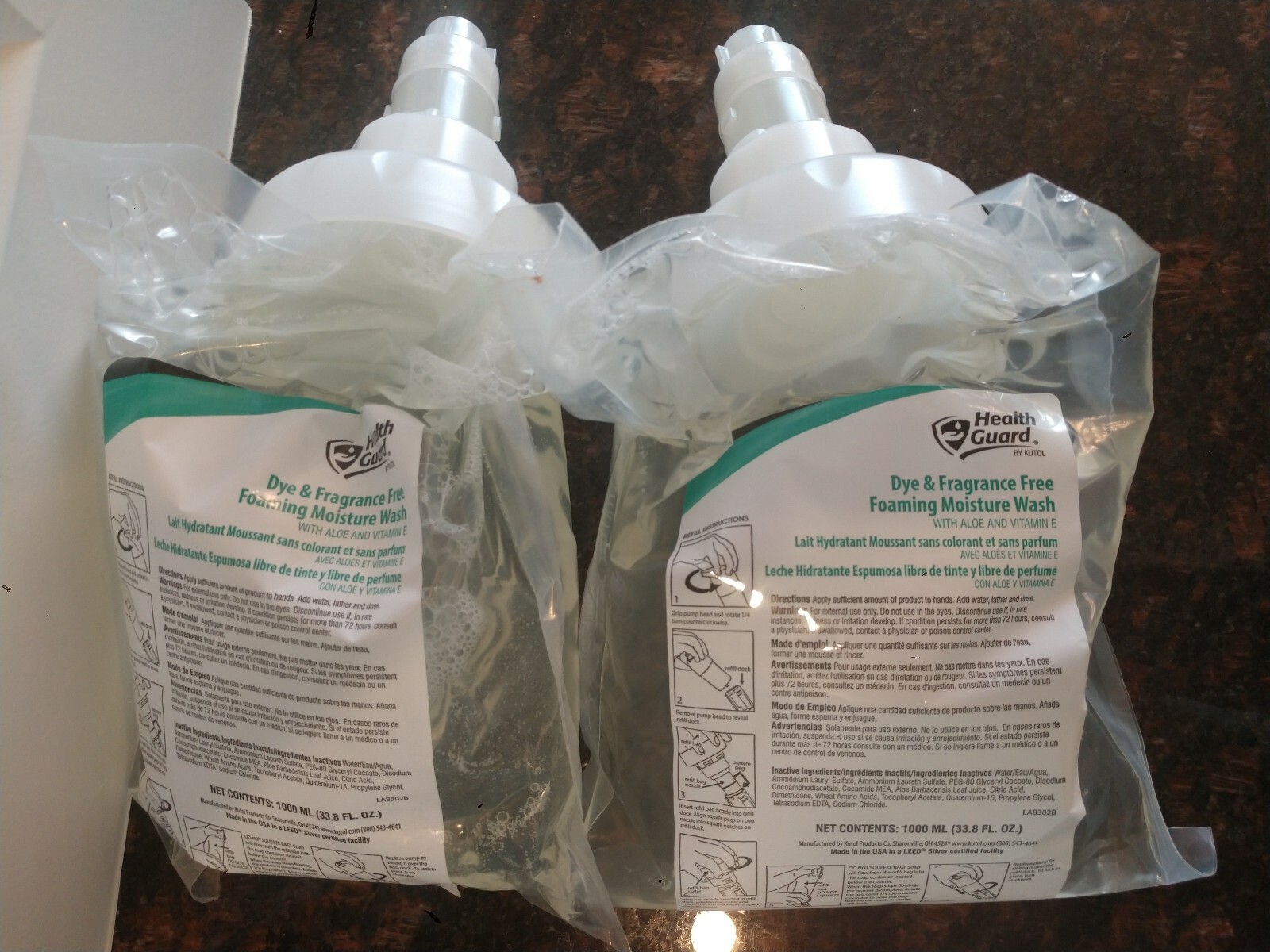 2 ( Two) of Health Guard DYE& FRAGRANCE MOISTURE WASH with Aloe& Vitamin E