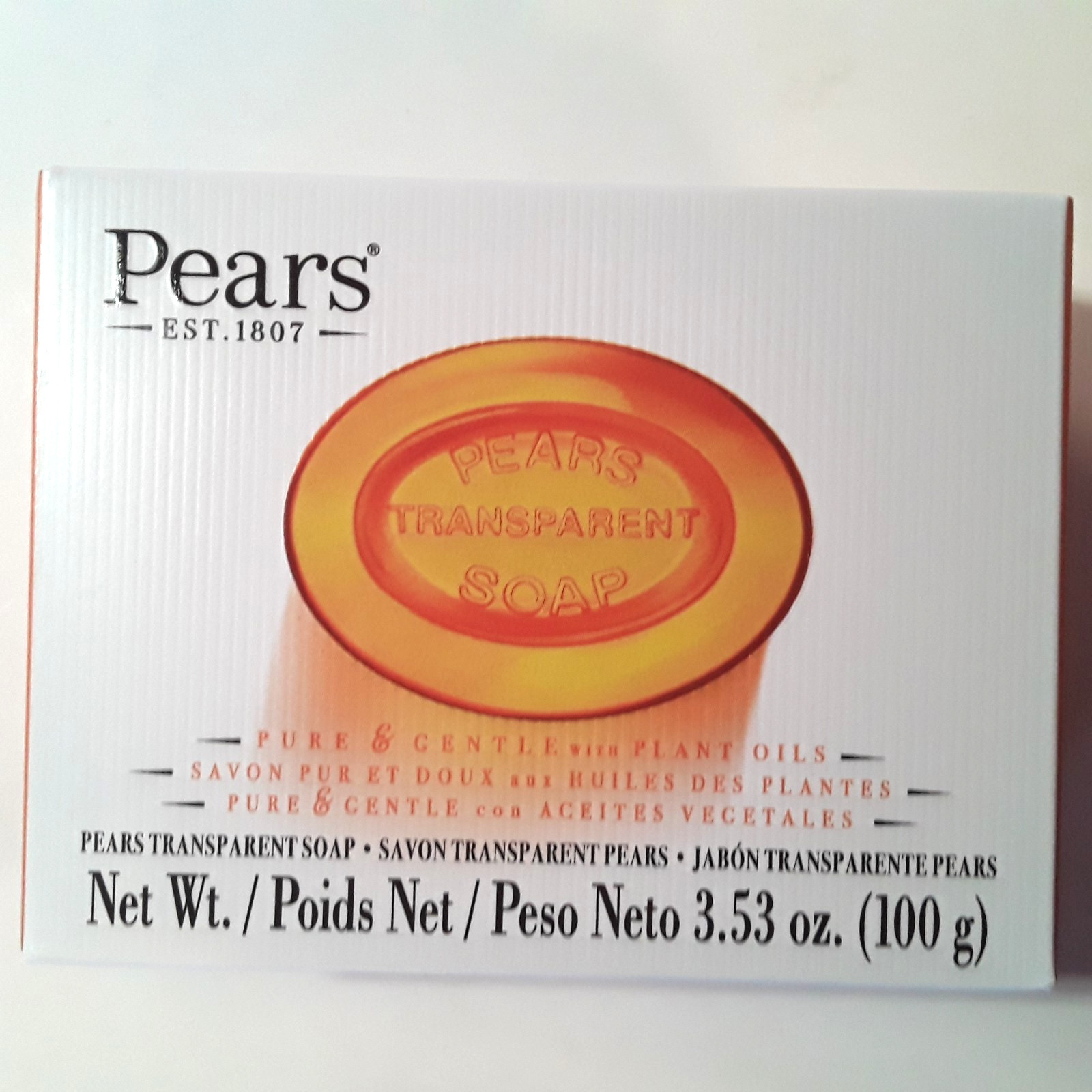 Transparent Pears Soap – Lot of 3 – 3.53 oz. Bars, Pure & Gentle with Plant Oils