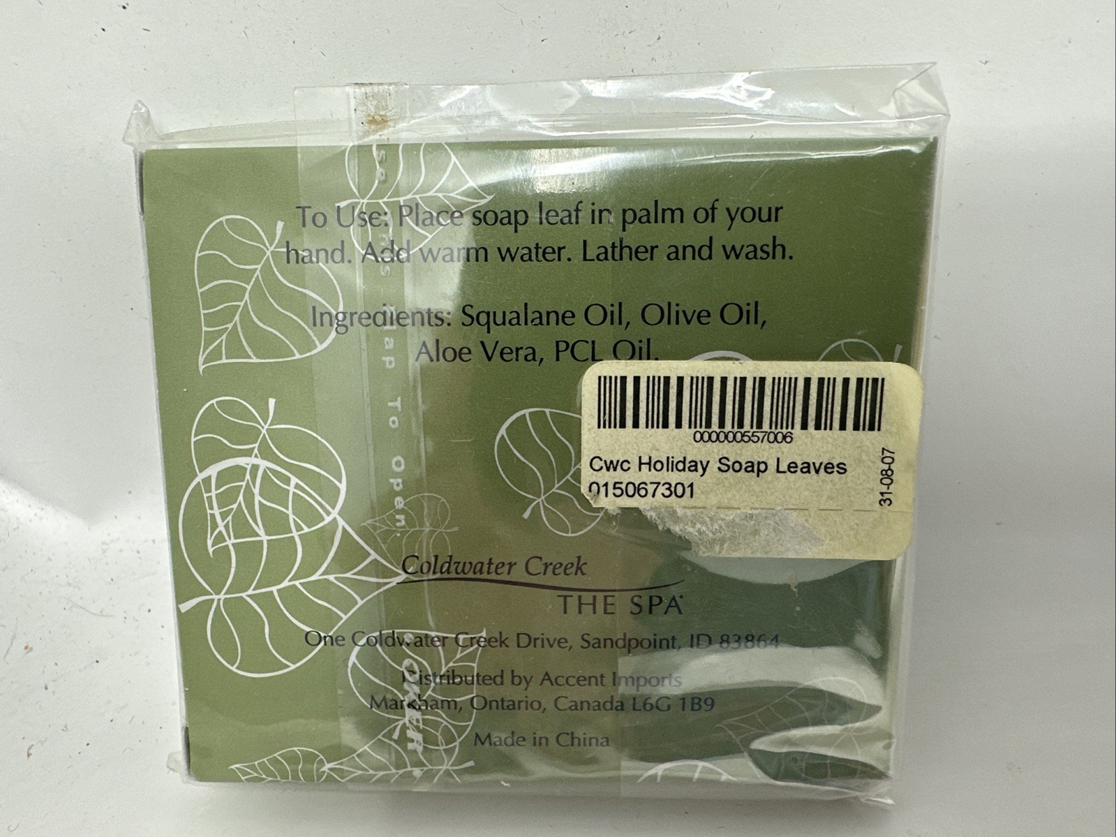 Coldwater Creek Evergreen Scented Soap Leaves Travel or Purse Size Discontinued