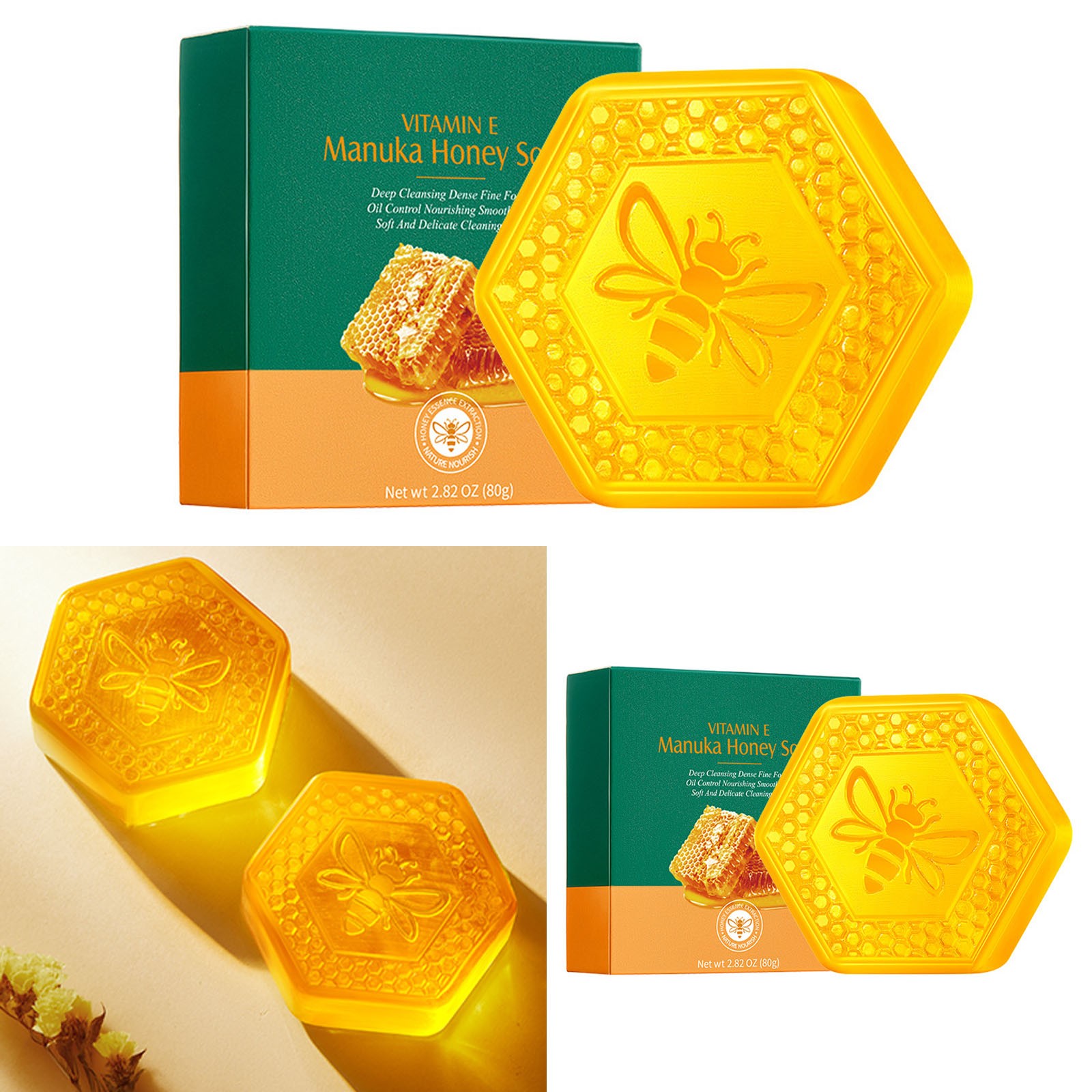 2Pcs Soap Bar Shower Soap Honey Soap Oil Control Manuka Honey Soap For Bathing