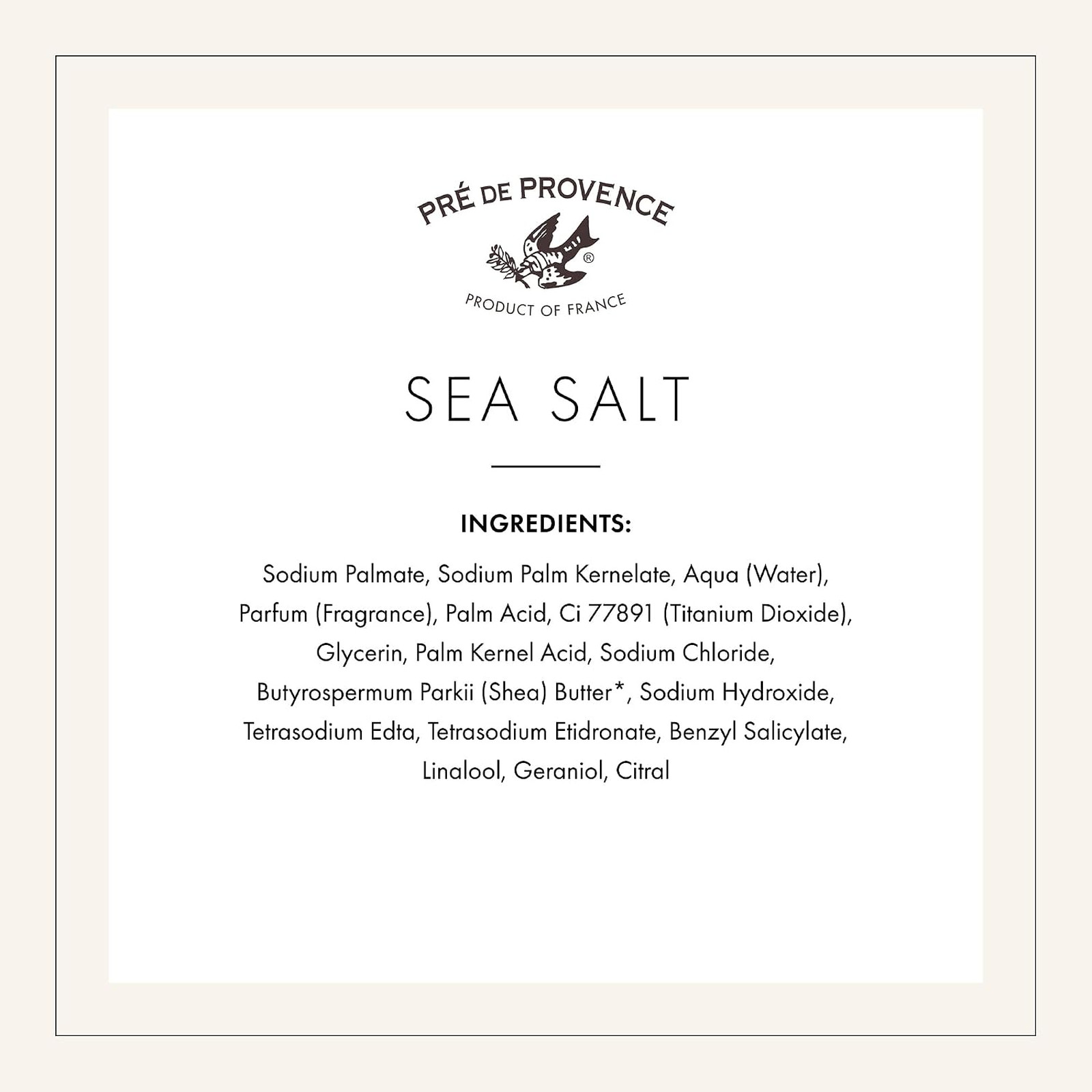 Artisanal Soap Bar Shea Butter Organic French Milled 8.8 Ounce Sea Salt Natural