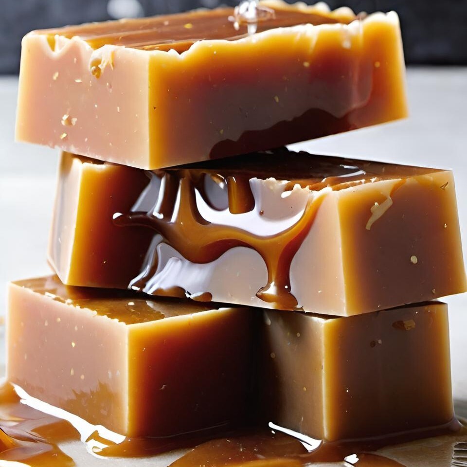 Caramel Handmade Organic Soap Bar Natural Oil Wonderful Scent Premium Body Spa