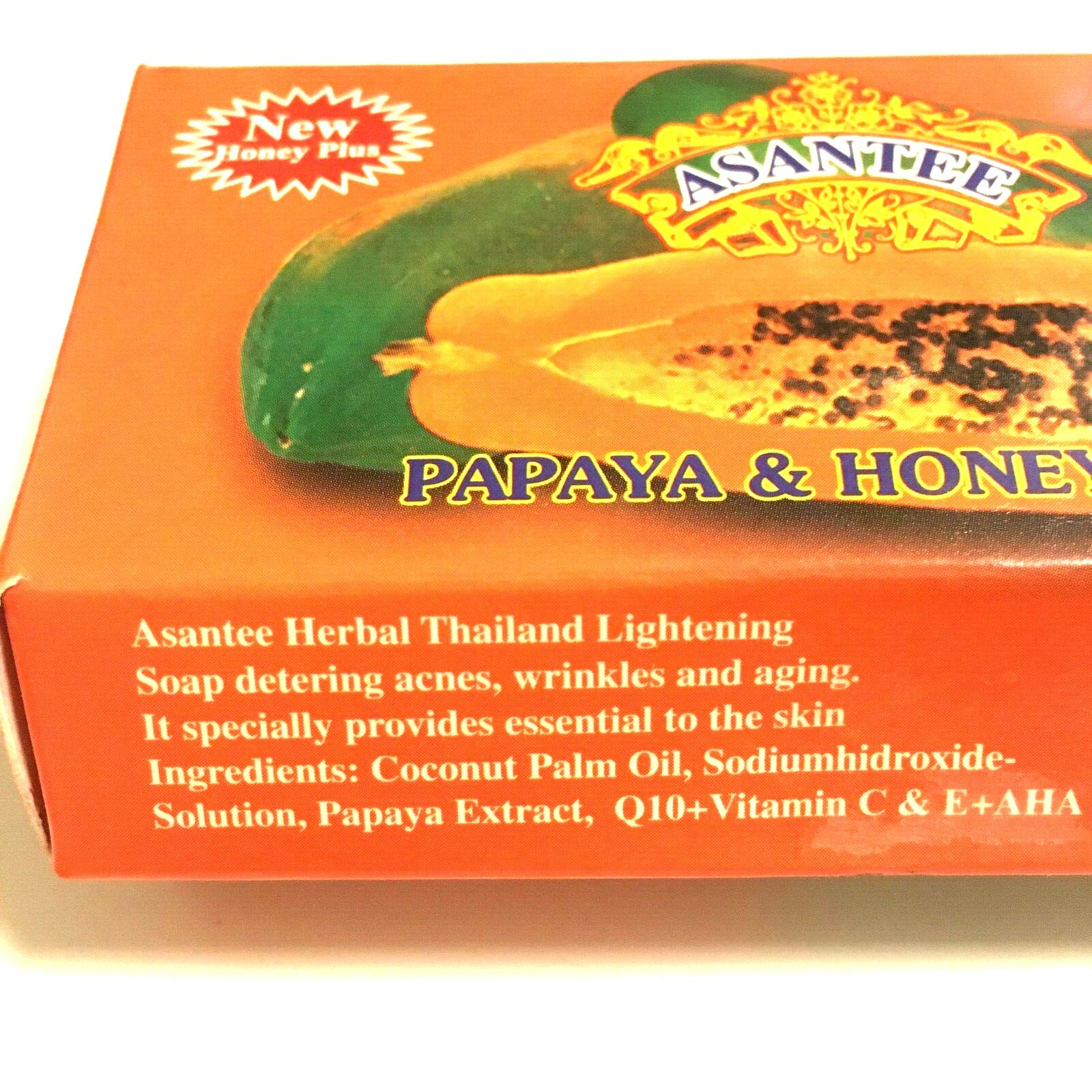2x Soap Papaya Asantee Herbal Whitening Anti Acne Thai Travel Nature Skin