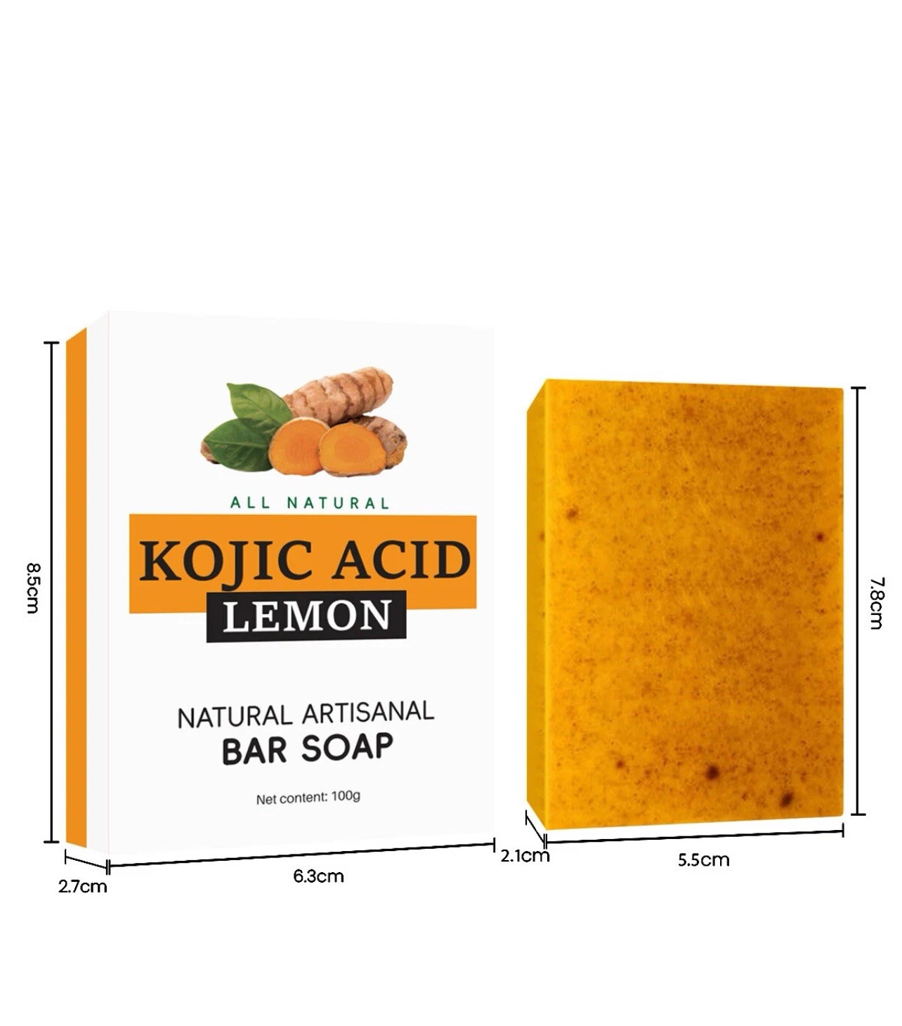 2PCS Tumeric Soap Skin Whitening Dark Spots lightening Acne