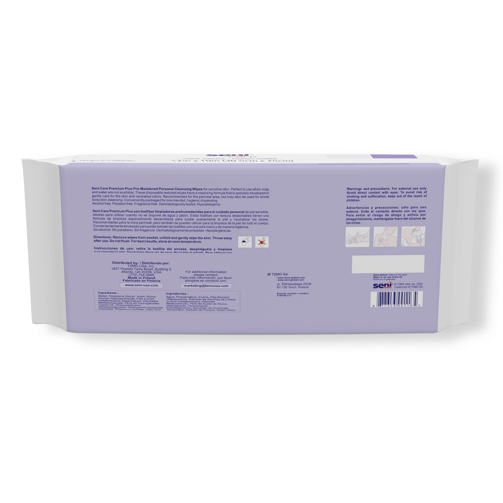 Seni Care Personal Cleansing Wipe 10 x 12″ S-WP48-C11 2 Pack 96 Wipes