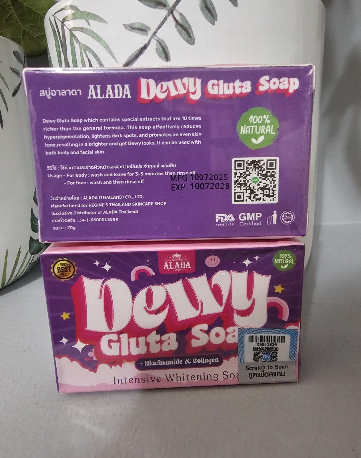 🆕️ ALADA Natural Dewy Gluta Soap 70g Intensive With Niacinamide & Collagen 💯✅