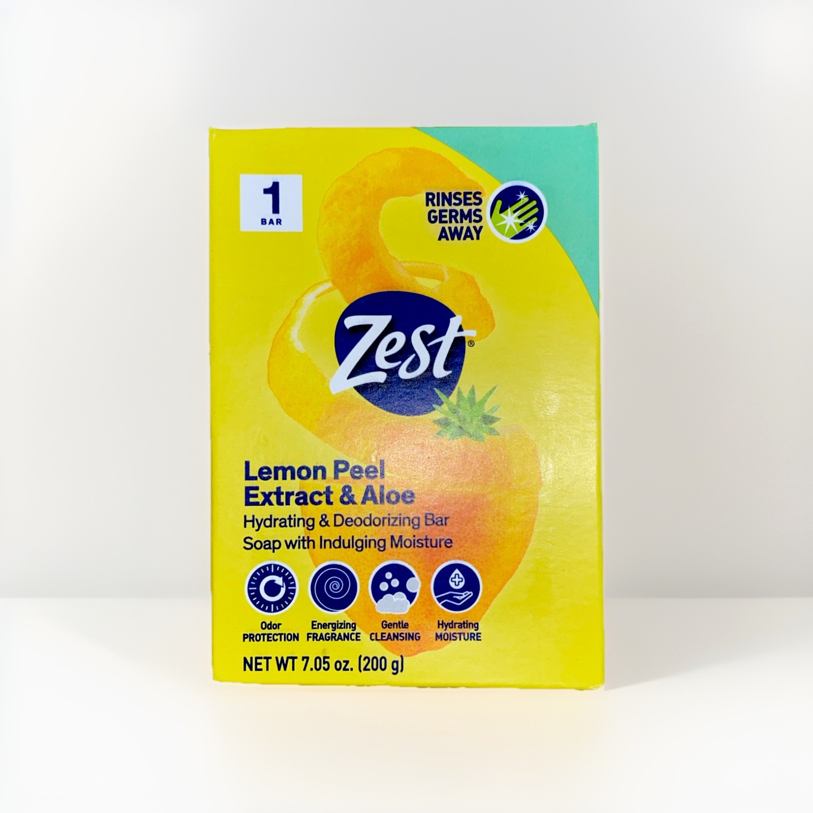 4x Bars ZEST Lemon Peel & Aloe Bar Soap Hydrating Deodorizing 7.05oz Each NEW