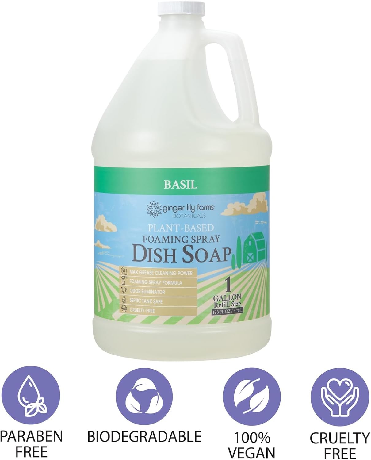 Plant-Based Foaming Spray Dish Soap, Concentrated